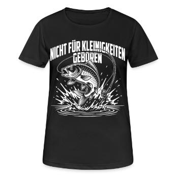 Angeln - nicht für Kleinigkeiten geboren - Frauen T-Shirt atmungsaktiv - Schwarz - Vorne - AI Model Female 172 light (172cm)