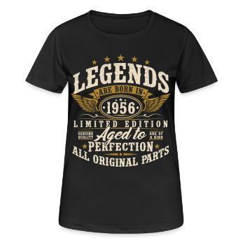 cg_1956_Jahrgang_geboren_Legenden_Vintage_Gebur - T-shirt respirant Femme - noir - Devant - AI Model Female 172 light (172cm)