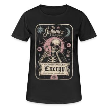 Micro Influencer Energy Skeleton Card - Women's Breathable T-Shirt - black - Front - AI Model Female 172 light (172cm)