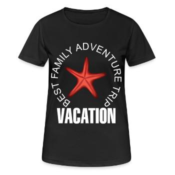 Familienurlaub Seestern Abenteuer Motiv - Frauen T-Shirt atmungsaktiv - Schwarz - Vorne - AI Model Female 172 light (172cm)