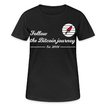 Suivez le parcours Bitcoin - T-shirt respirant Femme - noir - Devant - AI Model Female 172 light (172cm)
