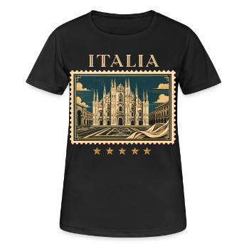 Mailand Eleganz als Reisemarke - Frauen T-Shirt atmungsaktiv - Schwarz - Vorne - AI Model Female 172 light (172cm)