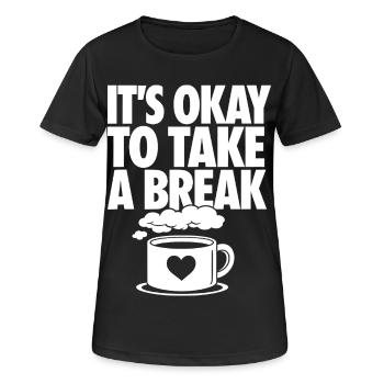 C’est normal de faire une pause - T-shirt respirant Femme - noir - Devant - AI Model Female 172 light (172cm)