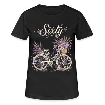 Soixante fleurs de vélo 60e anniversaire - T-shirt respirant Femme - noir - Devant - AI Model Female 172 light (172cm)