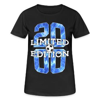 LIMITED EDITION 2000 FUßBALL 26. GEBURTSTAG - Frauen T-Shirt atmungsaktiv - Schwarz - Vorne - AI Model Female 172 light (172cm)