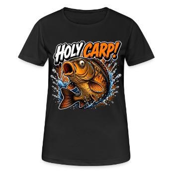Karpfenfischen Heiliger Karpfen - Frauen T-Shirt atmungsaktiv - Schwarz - Vorne - AI Model Female 172 light (172cm)