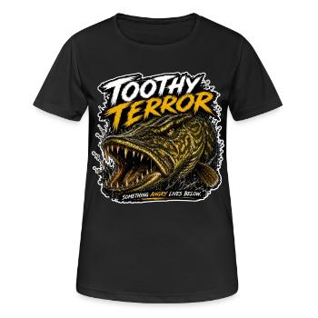 Terreur dentée de pêche au brochet - T-shirt respirant Femme - noir - Devant - AI Model Female 172 light (172cm)
