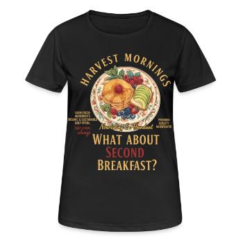 Petit-déjeuner, brunch drôle de café en second - T-shirt respirant Femme - noir - Devant - AI Model Female 172 light (172cm)