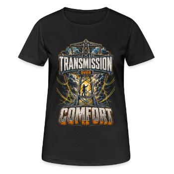 Câble : transmission plutôt que confort - T-shirt respirant Femme - noir - Devant - AI Model Female 172 light (172cm)