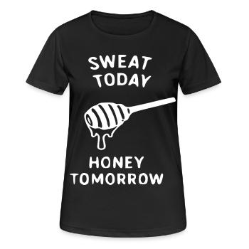 Schwitz Heute Honig Morgen - Frauen T-Shirt atmungsaktiv - Schwarz - Vorne - AI Model Female 172 light (172cm)