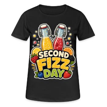 SECOND FIZZ DAY - Women's Breathable T-Shirt - black - Front - AI Model Female 172 light (172cm)