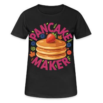 Breakfast Pancake Funny Brunch Coffee Breakfast - Women's Breathable T-Shirt - black - Front - AI Model Female 172 light (172cm)
