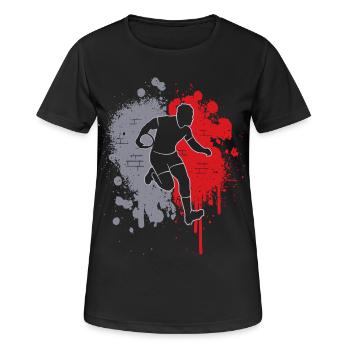 Rugby Player Splash of Color Kids Men Boys Rugby - Women's Breathable T-Shirt - black - Front - AI Model Female 172 light (172cm)