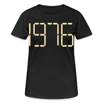 Digital Geburtstag Jahr 1976 - Frauen T-Shirt atmungsaktiv - Schwarz - Vorne - AI Model Female 172 light (172cm)