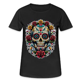 Sugar Skull - Women's Breathable T-Shirt - black - Front - AI Model Female 172 light (172cm)