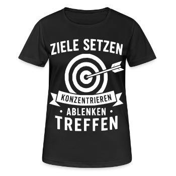 Ziele setzen: Fokus treffen - Frauen T-Shirt atmungsaktiv - Schwarz - Vorne - AI Model Female 172 light (172cm)