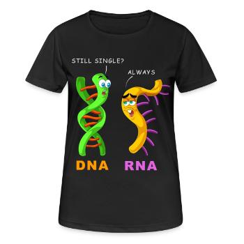 ADN ARN toujours célibataire : drôle de science et de biologie - T-shirt respirant Femme - noir - Devant - AI Model Female 172 light (172cm)