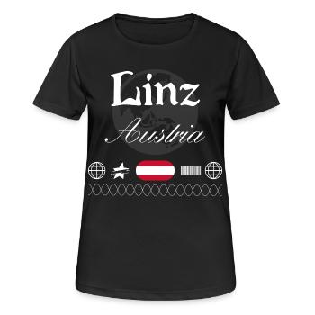 Souvenir de voyage streetwear Linz Austria - T-shirt respirant Femme - noir - Devant - AI Model Female 172 light (172cm)