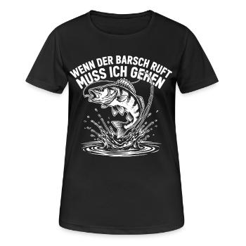 Barsch Angeln - Frauen T-Shirt atmungsaktiv - Schwarz - Vorne - AI Model Female 172 light (172cm)