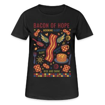Café matin, café du déjeuner Bacon Of Hope - T-shirt respirant Femme - noir - Devant - AI Model Female 172 light (172cm)