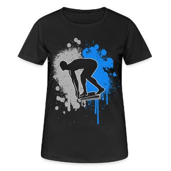 Natation Swim Splash of Color Nageurs Hommes - T-shirt respirant Femme - noir - Devant - AI Model Female 172 light (172cm)