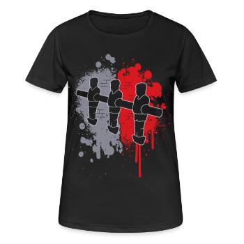 Tischkicker Kickern Farbklecks Herren Tischfußball - Frauen T-Shirt atmungsaktiv - Schwarz - Vorne - AI Model Female 172 light (172cm)