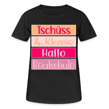 Schulwechsel Hallo Realschule - Frauen T-Shirt atmungsaktiv - Schwarz - Vorne - AI Model Female 172 light (172cm)