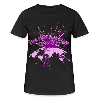 Purple World Graffiti Splash - Women's Breathable T-Shirt - black - Front - AI Model Female 172 light (172cm)