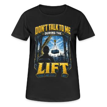 Opérateur de grue Opérateur de grue - T-shirt respirant Femme - noir - Devant - AI Model Female 172 light (172cm)