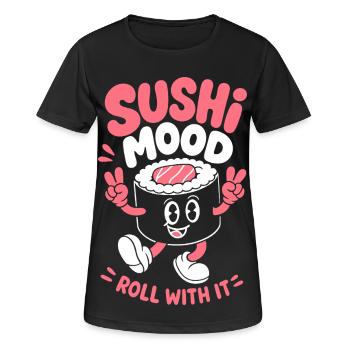 Sushi Mood Roll With It Pink - Frauen T-Shirt atmungsaktiv - Schwarz - Vorne - AI Model Female 172 light (172cm)