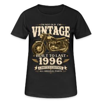 30th Birthday Gift Biker Vintage 1996 - Women's Breathable T-Shirt - black - Front - AI Model Female 172 light (172cm)