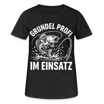 Grundel Profi im Einsatz - Frauen T-Shirt atmungsaktiv - Schwarz - Vorne - AI Model Female 172 light (172cm)