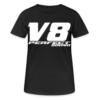 V8 - T-shirt respirant Femme - noir - Devant - AI Model Female 172 light (172cm)
