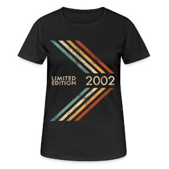 Édition limitée 2002 Anniversaire Homme Femme Rétro - T-shirt respirant Femme - noir - Devant - AI Model Female 172 light (172cm)