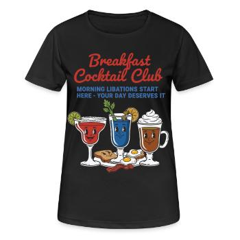 Frühstück Cocktail Club Lustiger Brunch Kaffee Speck - Frauen T-Shirt atmungsaktiv - Schwarz - Vorne - AI Model Female 172 light (172cm)