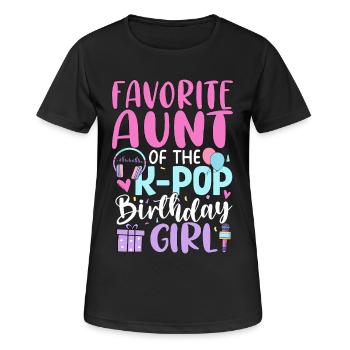 Favorite Aunt of The K-Pop Birthday Girl - Women's Breathable T-Shirt - black - Front - AI Model Female 172 light (172cm)