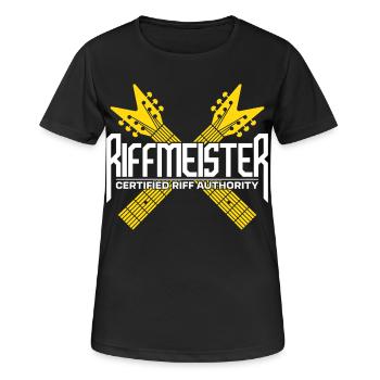 Riffmeister Crossed Guitars - Frauen T-Shirt atmungsaktiv - Schwarz - Vorne - AI Model Female 172 light (172cm)