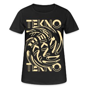 Tekno Spirale – Rave-Party-Outfit Männer Frauen - Frauen T-Shirt atmungsaktiv - Schwarz - Vorne - AI Model Female 172 light (172cm)