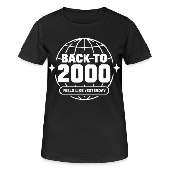 Retour au Globus des années 2000 - T-shirt respirant Femme - noir - Devant - AI Model Female 172 light (172cm)