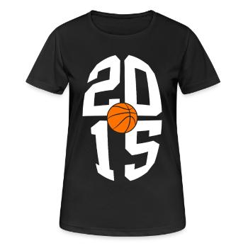 BASKETBALL VINTAGE 2015 11E ANNIVERSAIRE - T-shirt respirant Femme - noir - Devant - AI Model Female 172 light (172cm)