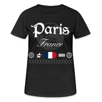 Paris Frankreich Streetwear Reise Souvenir - Frauen T-Shirt atmungsaktiv - Schwarz - Vorne - AI Model Female 172 light (172cm)