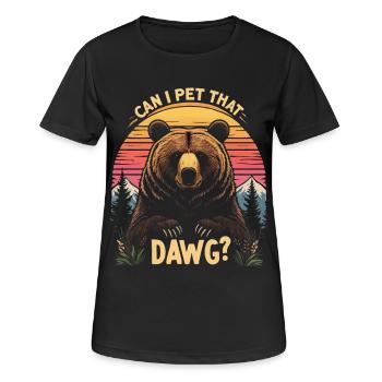 Retro Bär Sonnenuntergang Dawg - Frauen T-Shirt atmungsaktiv - Schwarz - Vorne - AI Model Female 172 light (172cm)
