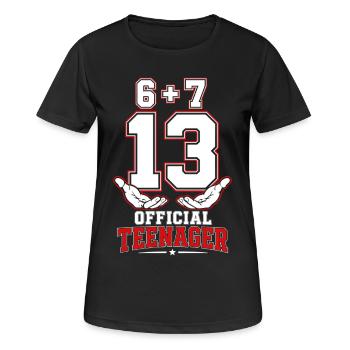 Offiziell 13-jähriger Teenager | Geburtstagshumor - Frauen T-Shirt atmungsaktiv - Schwarz - Vorne - AI Model Female 172 light (172cm)