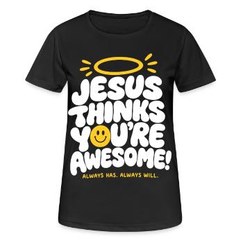 Jesus Loves You Awesome Quote - Frauen T-Shirt atmungsaktiv - Schwarz - Vorne - AI Model Female 172 light (172cm)