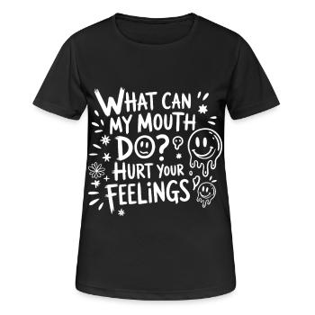 Ce que fait ma bouche – Des sentiments blessants - T-shirt respirant Femme - noir - Devant - AI Model Female 172 light (172cm)
