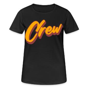 Crew - Frauen T-Shirt atmungsaktiv - Schwarz - Vorne - AI Model Female 172 light (172cm)