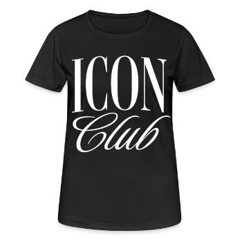 Icon Club - Frauen T-Shirt atmungsaktiv - Schwarz - Vorne - AI Model Female 172 light (172cm)
