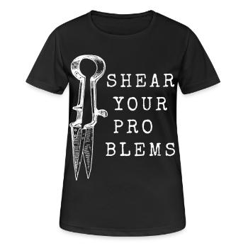 Tondez vos problèmes – quand vous tondez, vous avez le temps ! - T-shirt respirant Femme - noir - Devant - AI Model Female 172 light (172cm)