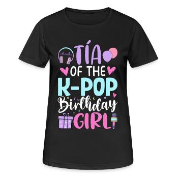 Tia de la fille d’anniversaire K-Pop - T-shirt respirant Femme - noir - Devant - AI Model Female 172 light (172cm)
