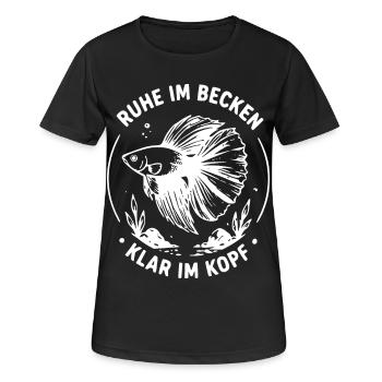 Ruhe im Becken, Klar im Kopf - Frauen T-Shirt atmungsaktiv - Schwarz - Vorne - AI Model Female 172 light (172cm)